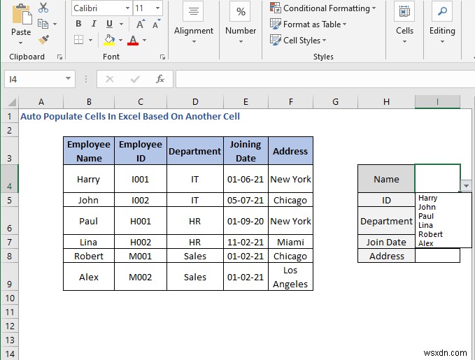 Cách tự động điền ô trong Excel dựa trên ô khác