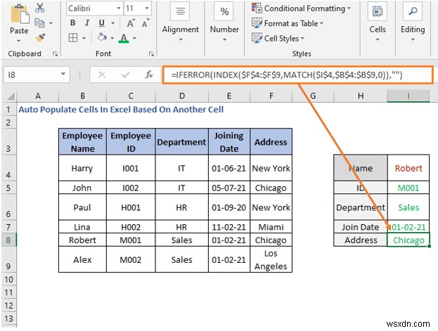 Cách tự động điền ô trong Excel dựa trên ô khác