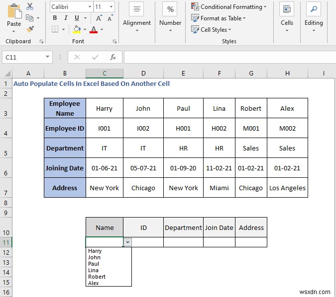 Cách tự động điền ô trong Excel dựa trên ô khác