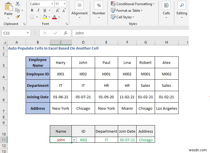 Cách tự động điền ô trong Excel dựa trên ô khác