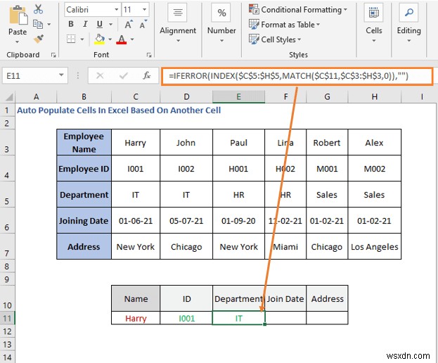 Cách tự động điền ô trong Excel dựa trên ô khác