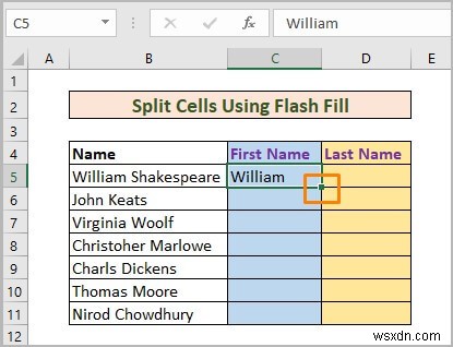 Cách tách một ô thành hai trong Excel (5 phương pháp hữu ích)