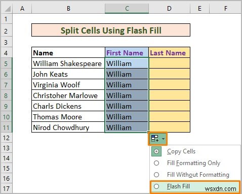 Cách tách một ô thành hai trong Excel (5 phương pháp hữu ích)