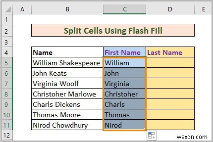 Cách tách một ô thành hai trong Excel (5 phương pháp hữu ích)