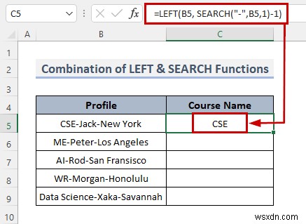 Cách chia ô theo dấu phân cách bằng công thức trong Excel (8 cách)