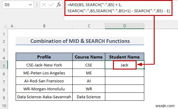 Cách chia ô theo dấu phân cách bằng công thức trong Excel (8 cách)