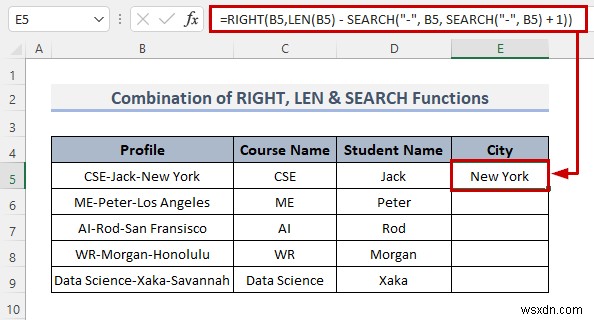 Cách chia ô theo dấu phân cách bằng công thức trong Excel (8 cách)