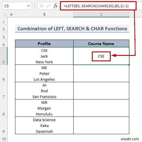 Cách chia ô theo dấu phân cách bằng công thức trong Excel (8 cách)