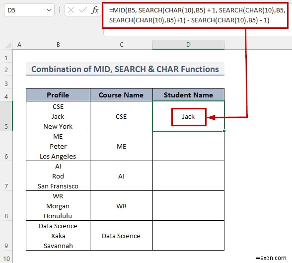 Cách chia ô theo dấu phân cách bằng công thức trong Excel (8 cách)