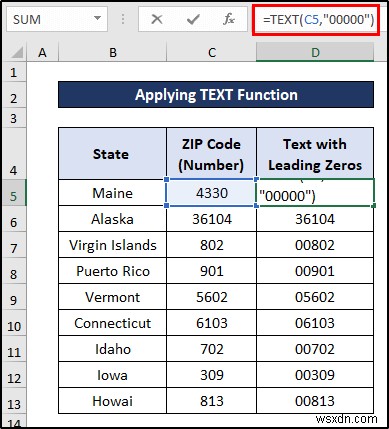 Cách chuyển số thành văn bản với Zeros hàng đầu trong Excel