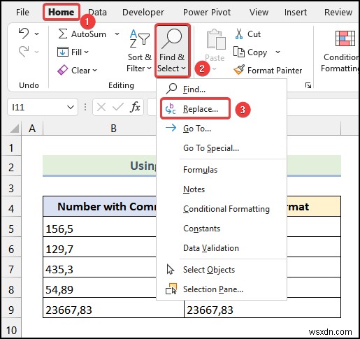 Cách xóa dấu phẩy trong Excel (4 phương pháp dễ dàng)