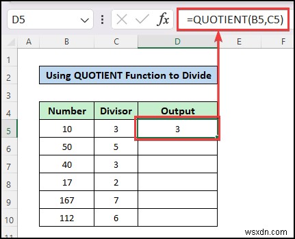 Công thức phân chia trong Excel cho nhiều ô (5 ví dụ phù hợp)