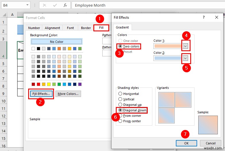 Cách tách một ô thành một nửa trong Excel