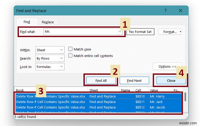 Xóa hàng nếu ô chứa giá trị cụ thể trong Excel (3 phương pháp)