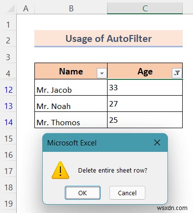 Xóa hàng nếu ô chứa giá trị cụ thể trong Excel (3 phương pháp)