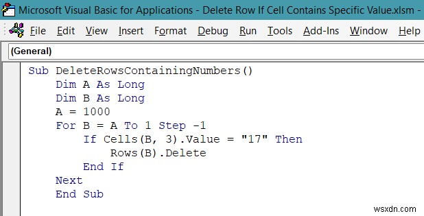 Xóa hàng nếu ô chứa giá trị cụ thể trong Excel (3 phương pháp)