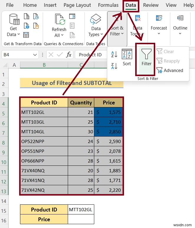 Cách tính tổng các ô có màu trong Excel (4 cách)