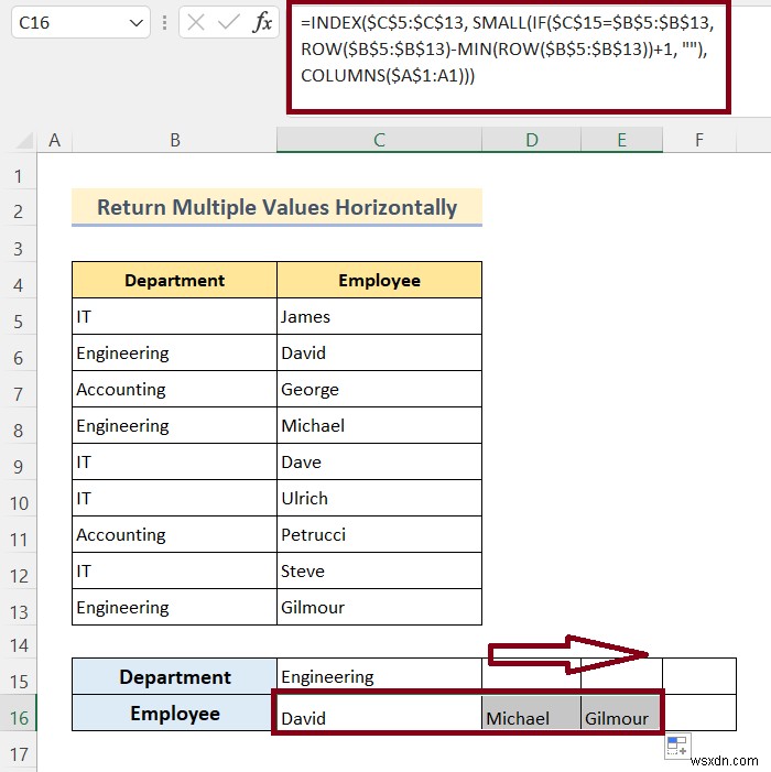 Cách VLOOKUP và trả về nhiều giá trị trong Excel (8 phương pháp)