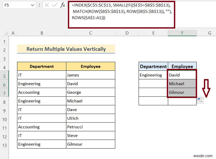 Cách VLOOKUP và trả về nhiều giá trị trong Excel (8 phương pháp)