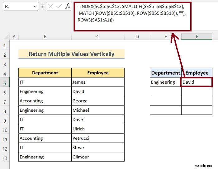 Cách VLOOKUP và trả về nhiều giá trị trong Excel (8 phương pháp)