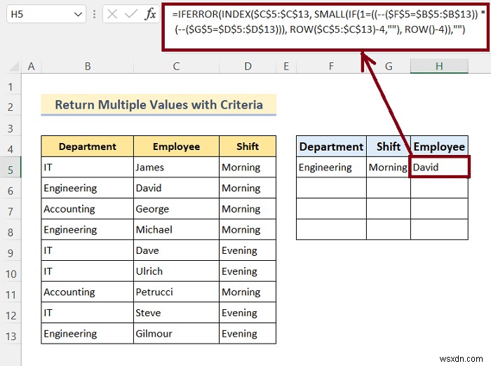 Cách VLOOKUP và trả về nhiều giá trị trong Excel (8 phương pháp)