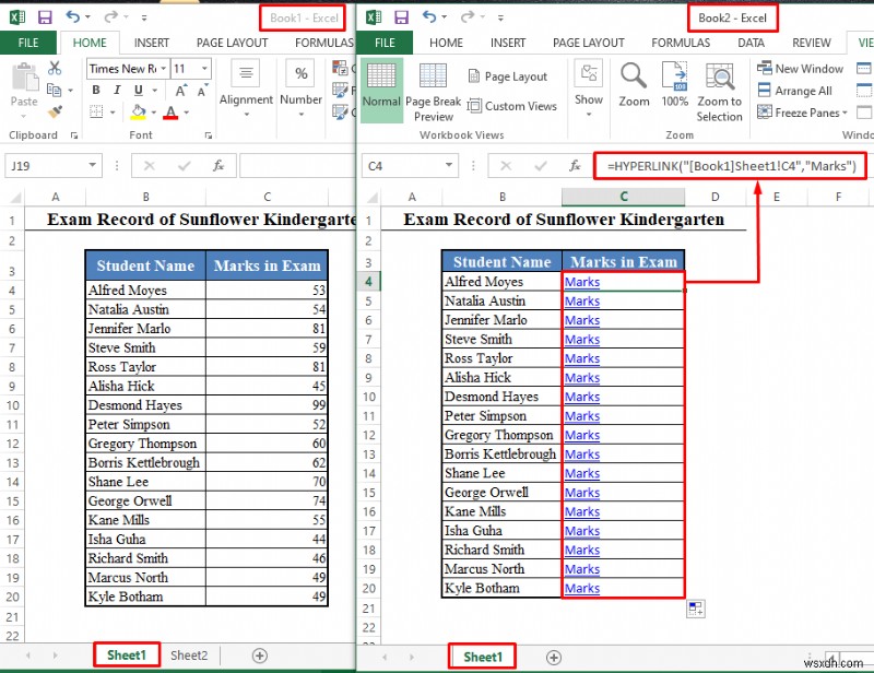 Cách thêm siêu liên kết vào trang tính khác trong Excel (2 cách dễ dàng)