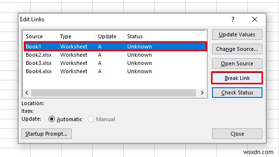 Cách xóa các liên kết bên ngoài trong Excel