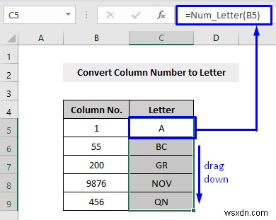 VBA để chuyển đổi số cột thành chữ cái trong Excel (3 phương pháp)