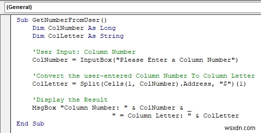 VBA để chuyển đổi số cột thành chữ cái trong Excel (3 phương pháp)