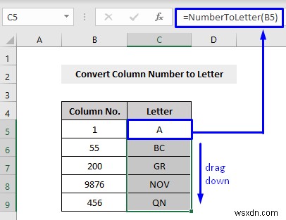 VBA để chuyển đổi số cột thành chữ cái trong Excel (3 phương pháp)