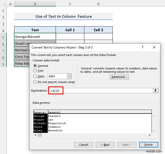 Cách tách ô trong Excel (5 thủ thuật đơn giản)