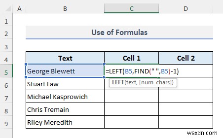 Cách tách ô trong Excel (5 thủ thuật đơn giản)