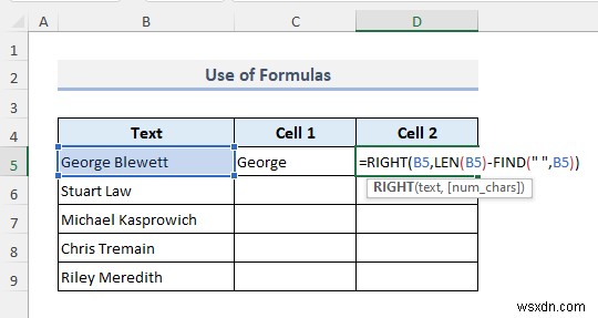 Cách tách ô trong Excel (5 thủ thuật đơn giản)