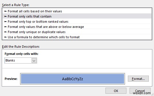 Cách đánh dấu ô trống trong Excel (4 cách hiệu quả)