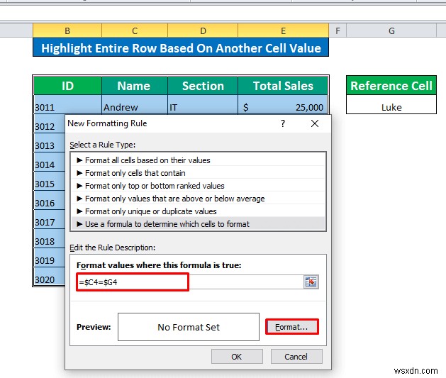 Định dạng có điều kiện dựa trên một ô khác trong Excel (6 phương pháp)