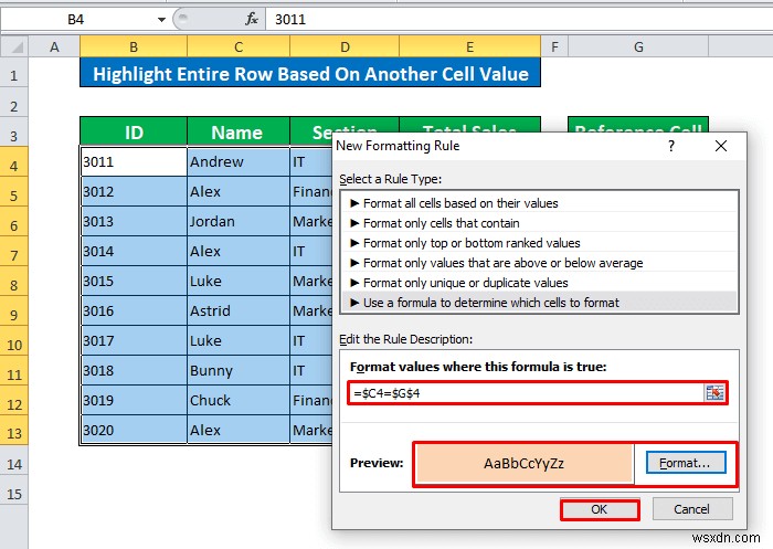 Định dạng có điều kiện dựa trên một ô khác trong Excel (6 phương pháp)