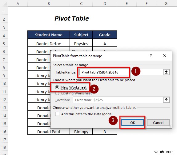 Cách chia trang tính Excel thành nhiều trang tính dựa trên giá trị cột