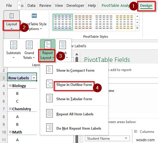 Cách chia trang tính Excel thành nhiều trang tính dựa trên giá trị cột