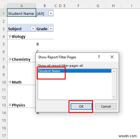 Cách chia trang tính Excel thành nhiều trang tính dựa trên giá trị cột