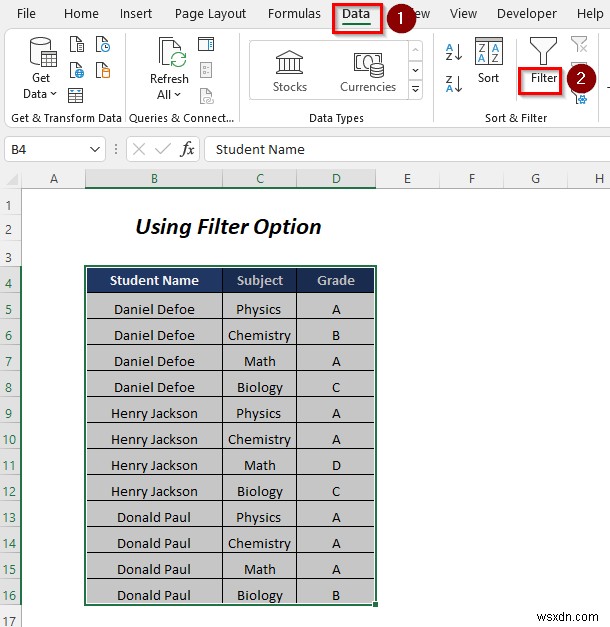 Cách chia trang tính Excel thành nhiều trang tính dựa trên giá trị cột