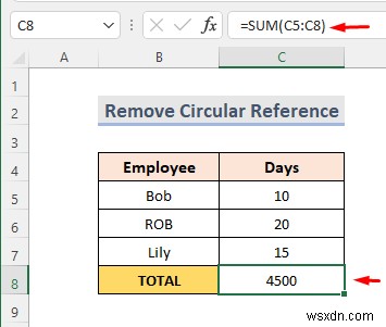 Cách tìm tham chiếu hình tròn trong Excel (2 thủ thuật dễ dàng)