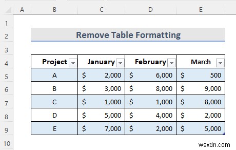 Cách xóa bảng trong Excel (6 phương pháp)