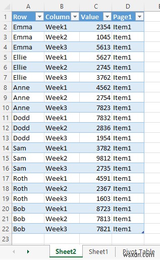 Cách chuyển đổi bảng thành danh sách trong Excel (3 cách nhanh)