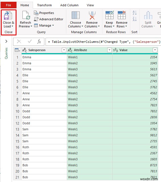 Cách chuyển đổi bảng thành danh sách trong Excel (3 cách nhanh)