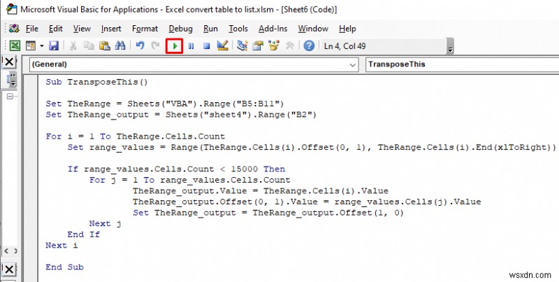 Cách chuyển đổi bảng thành danh sách trong Excel (3 cách nhanh)