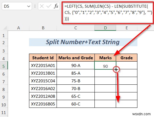 Cách chia chuỗi theo độ dài trong Excel (8 cách)