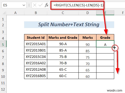 Cách chia chuỗi theo độ dài trong Excel (8 cách)