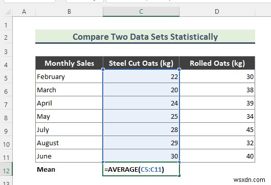 So sánh thống kê của hai tập dữ liệu Excel
