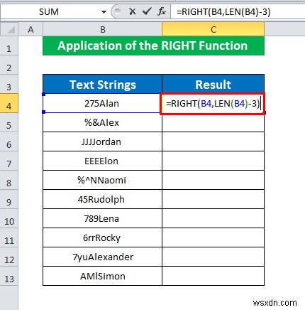 Cách xóa 3 ký tự đầu tiên trong Excel (4 phương pháp)