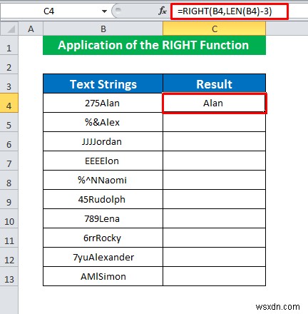 Cách xóa 3 ký tự đầu tiên trong Excel (4 phương pháp)